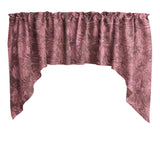 Rose Texture Satin Rosette Swag Window Valance 72" Wide / 36" Tall