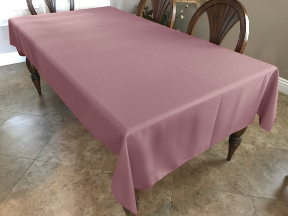 Polyester Poplin Gaberdine Durable Tablecloth Solid Dusty Rose