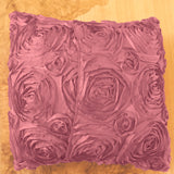 Satin Rosette Decorative Throw Pillow/Sham Cushion Cover Dusty Rose
