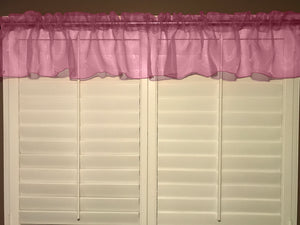 Sheer Organza Window Valance 58" Wide Solid Dusty Rose