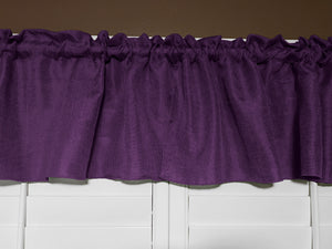 Faux Burlap Window Valance 58" Wide - Eggplant