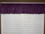 Faux Burlap Window Valance 58" Wide with Pleated Ruffles Eggplant