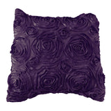 Satin Rosette Decorative Throw Pillow/Sham Cushion Cover Eggplant