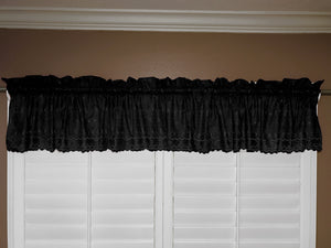 Cotton Eyelet Window Valance 58" Wide Black