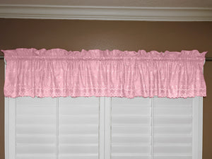 Cotton Eyelet Window Valance 58" Wide Pink