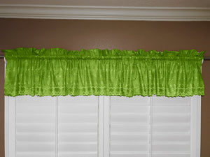 Cotton Eyelet Window Valance 58" Wide Lime Green
