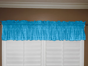 Cotton Eyelet Window Valance 58" Wide Turquoise