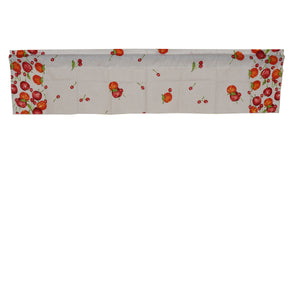 Cotton Window Valance Fruits Print 58 Inch Wide Apples and Cherries Border White