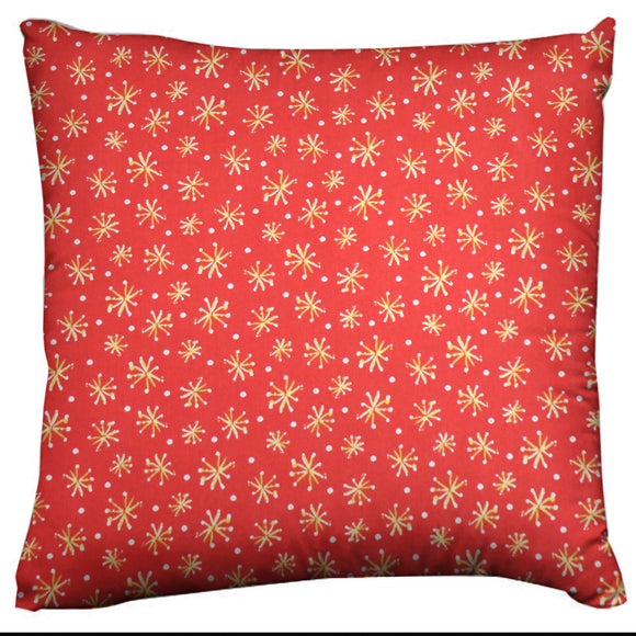 Christmas Themed Decorative Throw Pillow/Sham Cushion Cover Firework Sparks on Red