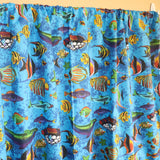 Cotton Curtain Animal Print 58 Inch Wide Fish Aquarium Dark Blue