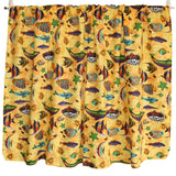 Cotton Curtain Animal Print 58 Inch Wide Fish Aquarium Yellow