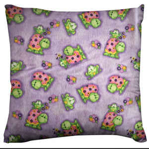 Flannel Throw Pillow/Sham Cushion Cover Frogs and Turtles Purple