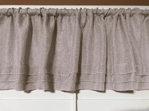 Faux Burlap Window Valance 58" Wide with Pleated Ruffles - Frosted Wheat