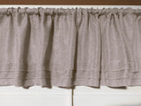 Faux Burlap Window Valance 58" Wide with Pleated Ruffles Frosted Wheat