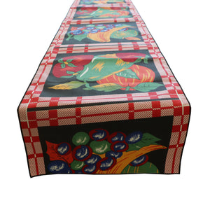 Cotton Print Table Runner Fruits Bundle - Black