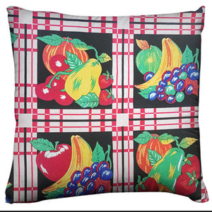 Cotton Fruits Bundle Throw Pillow/Sham Cushion Cover - Black