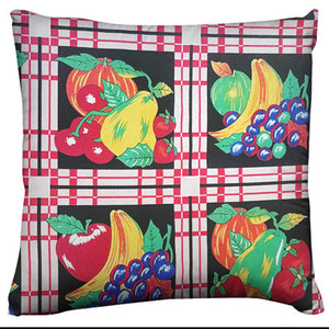 Cotton Fruit Bundle Print Fruits Decorative Throw Pillow/Sham Cushion Cover Black