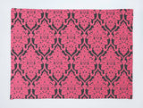 Jacquard Fancy Floral Damask Dinner Table Placemats Holiday Home Decoration 13" x 19" (Pack of 4)