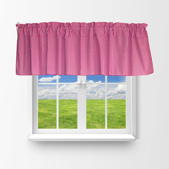Cotton 1/8th Inch Small Gingham Checkered Window Valance 58