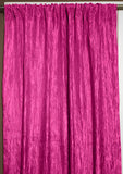 Crinkle Taffeta Crushed Pattern Single Curtain Panel 54 Inch Wide - Fuchsia