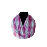 Cotton Blend Infinity Scarf Very Small Gingham 1/8th Inch Checkered Print