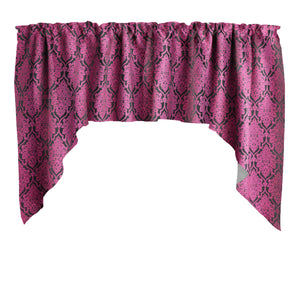Jacquard Fancy Floral Damask Swag Window Valance 54" Wide / 36" Tall