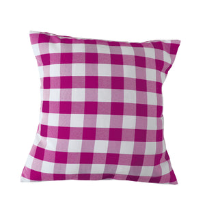 Gingham Checkered Decorative Throw Pillow/Sham Cushion Cover Fuchsia & White