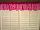 Sheer Organza Window Valance 58" Wide - Solid Fuchsia