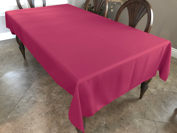 Polyester Poplin Gaberdine Durable Tablecloth Solid Fuchsia