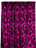 Flocking Damask Taffeta Window Curtain 56 Inch Wide - Fuchsia