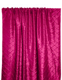 Pintuck Taffeta Cross Stitch Pattern Single Curtain Panel 54 Inch Wide - Fuchsia
