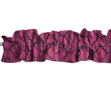 Jacquard Royal Damask Curtain Sleeve Topper Window Treatment with Bottom and Top Ruffle