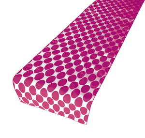 Cotton Print Table Runner Polka Dots Large Circles Dots - Fuchsia on White