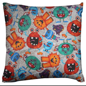 Flannel Throw Pillow/Sham Cushion Cover Fuzzy Monsters