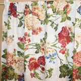 Cotton Curtain Floral Print 58 Inch Wide Geraniums and Azaleas Floral Mix