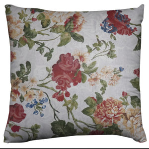 Cotton Geraniums and Azaleas Floral Mix Print Floral Decorative Throw Pillow/Sham Cushion Cover