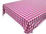 Cotton Gingham Checkered Tablecloth - Fuchsia