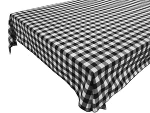 Cotton Gingham Checkered Tablecloth Black
