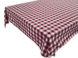 Cotton Gingham Checkered Tablecloth - Burgundy