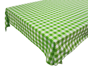 Cotton Gingham Checkered Tablecloth Lime Green