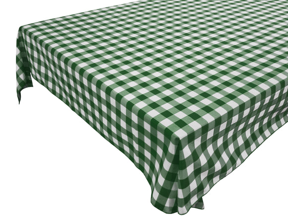 Cotton Gingham Checkered Tablecloth Hunter Green