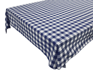 Cotton Gingham Checkered Tablecloth Navy
