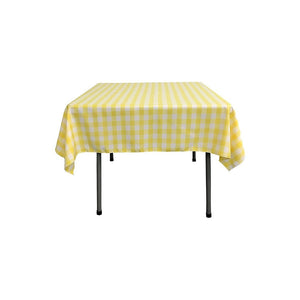 Cotton Gingham Checkered Tablecloth Yellow