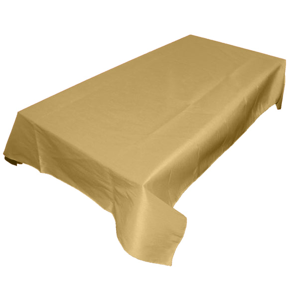Faux Silk Dupioni Tablecloth Gold