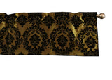Flocked Damask Window Valance 58" Wide - Gold