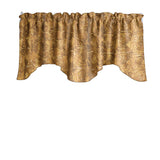 Rose Texture Satin Rosette Scalloped Window Valance 58" Wide / 20" Tall