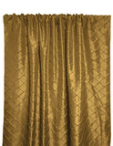 Pintuck Taffeta Cross Stitch Pattern Single Curtain Panel 54 Inch Wide - Gold