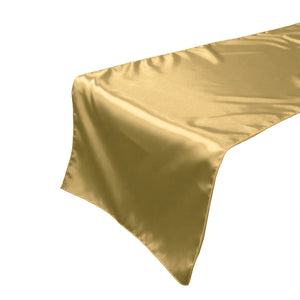 Shiny Satin Table Runner Solid Gold