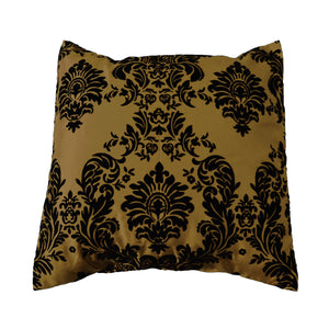 Flocked Damask Decorative Throw Pillow/Sham Cushion Cover Black on Gold