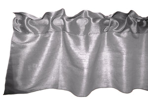 Faux Silk Dupioni Window Valance 56 Inch Wide Grey Silver